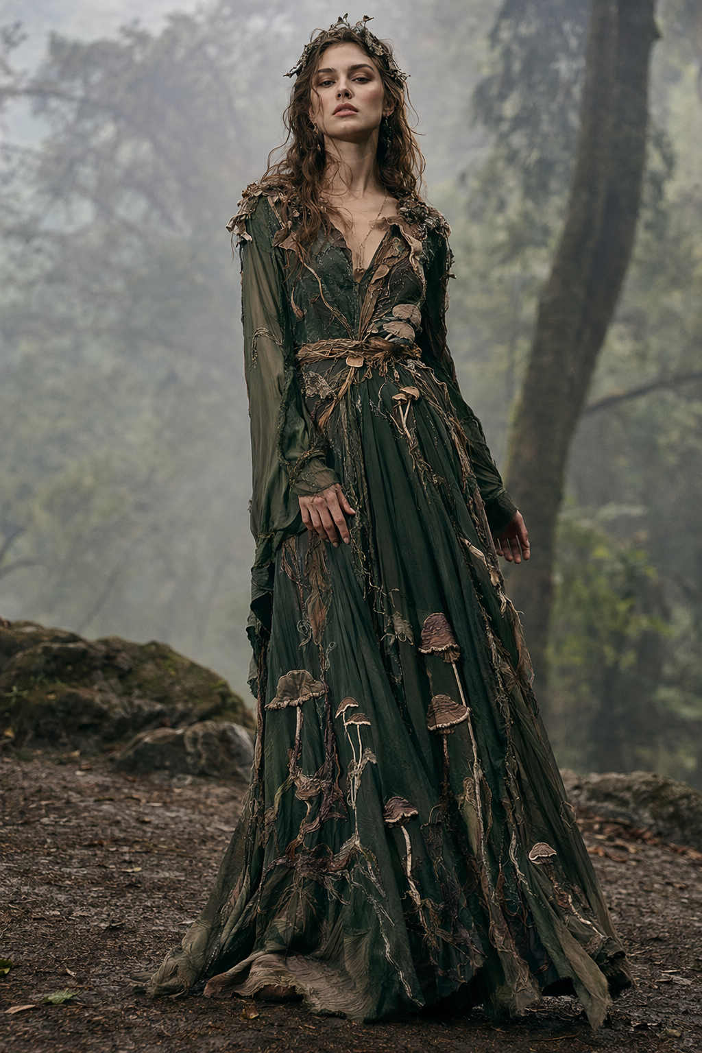 Forest Folk Klänning — AI-designad höstmode